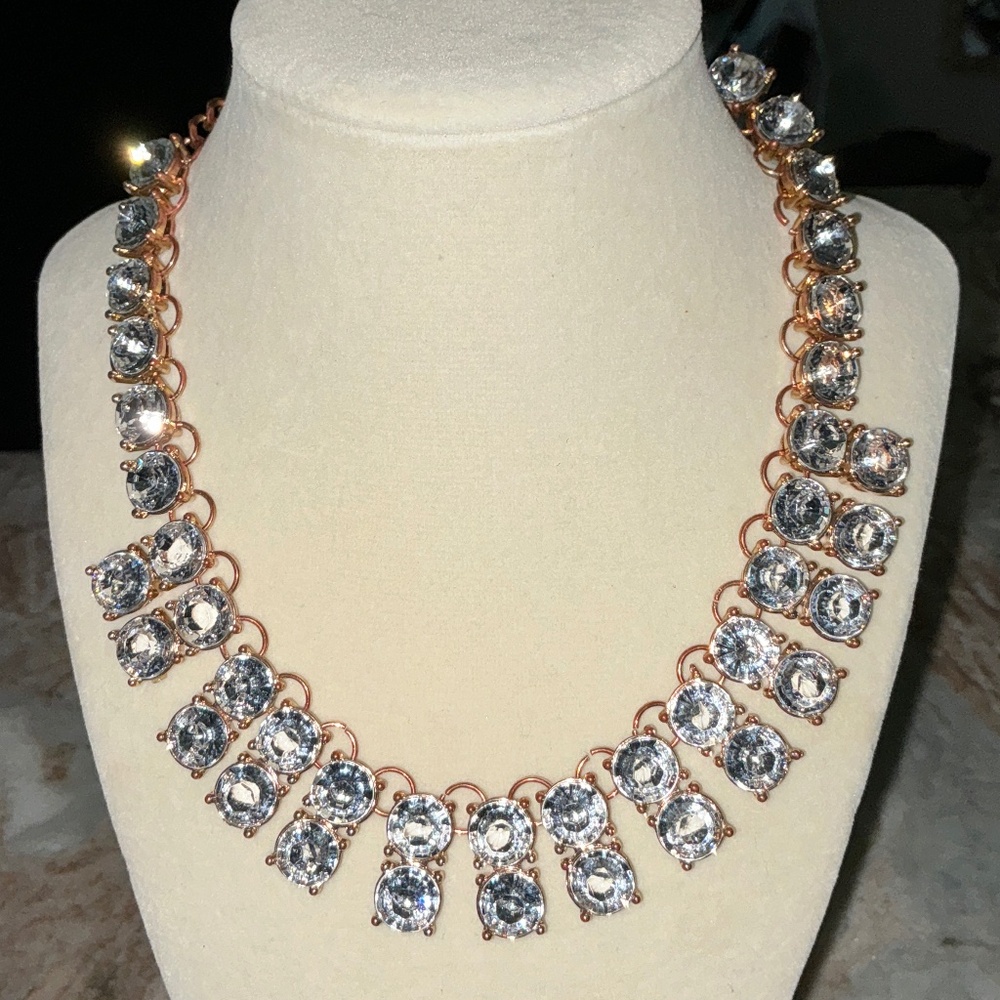 VINTAGE COPPERTONE LARGE RHINESTONE HOLLYWOOD GLAM 18" CHOKER